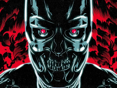 T-800 aesthetic cartoon character design graphic design illustration logo movie retro skull t 800 t800 terminator vector