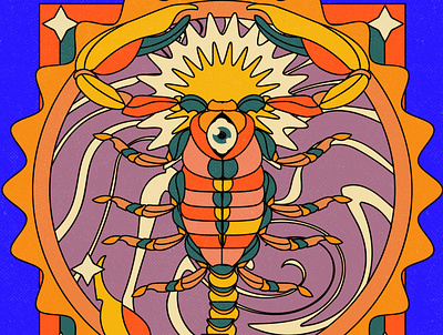 ACID acid aesthetic design graphic design illustration music psychedelic scorpion vinyl vinyl cover