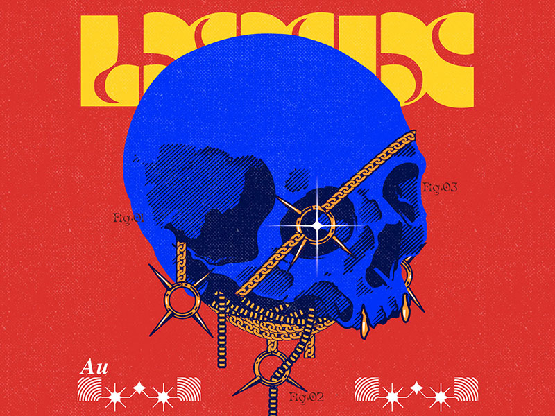 AU cartoon character design gold graphic design illustration jewery shiny skull vector