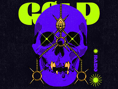 GØLD aesthetic book cover design gold graphic design illustration music skull vector vinyl