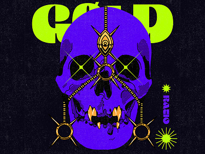 GØLD aesthetic book cover design gold graphic design illustration music skull vector vinyl