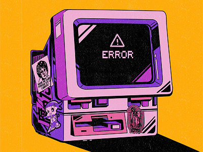 ERROR aesthetic computer cyberpunk design error graphic design illustration lofi music stickers vector vinyl