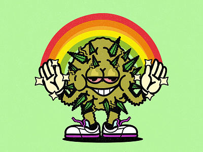 Happy 420 aesthetic cartoon cbd character design fun graphic design happy humor illustration vector weed
