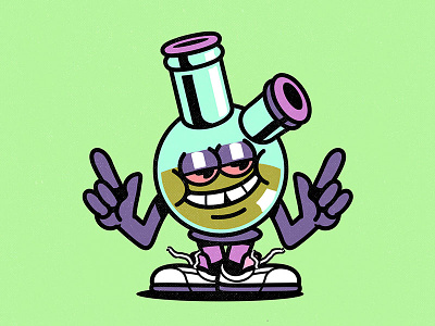 Happy 420 aesthetic bong cartoon cbd character design graphic design illustration lofi vector weed