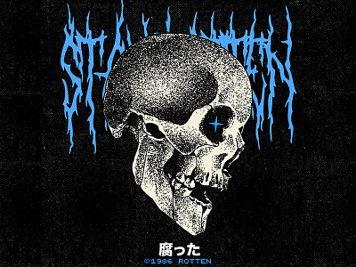 つづく 🔥ON SALE🔥 aesthetic ai black metal cartoon character design graphic design illustration metal music punk skull texture vector