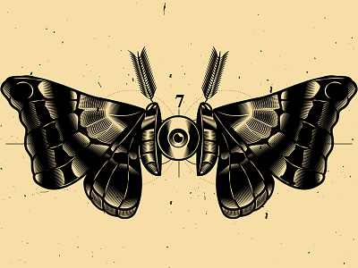 Moth culture dark design gore illustration mallevs moth patch pop skull vector witch