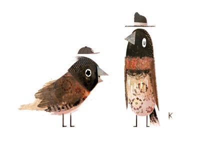 Chestnut Breasted Mannikens birds hats illustration kenard pak
