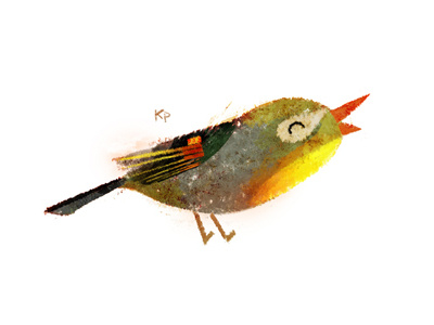 Red Billed Leiothrix birds illustration