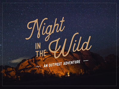 Night in the Wild adobe campfire camping illustrator pexels type typography
