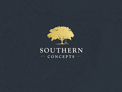 Southern Concepts adobe gold icon illustration illustrator logo texture tree typography vector