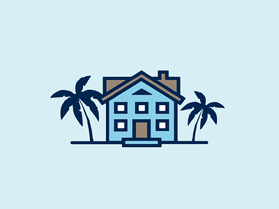 Palm Tree House adobe design flat house illustration illustrator minimal palm tree vector