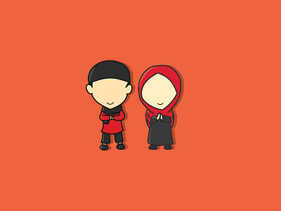 Islamic Couple couple design illustration illustration art love loving