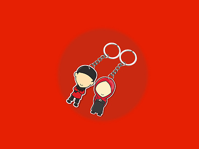 Muslim Couple Key Chain #1 branding couple illustration illustration art love loving vector