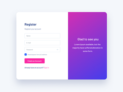 Register Form UI Design