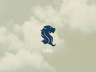 Leo blue curves design gold hair icon leo lion logo modern sexy sleek