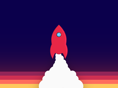 It's 5 o'clock somewhere... blast off cartoon detail gradient illustrator monday rocket vector