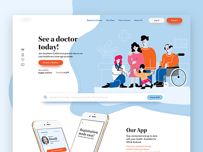 Insurance Provider Portal illustration insurance medical redesign web design