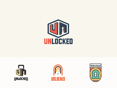 Unlock your potential branding concepts gym identity iot logo design sketch