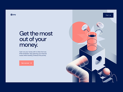 Qpay: Instant cash with no fees finance fintech fintech illustration hero image illustration isometric money transfer online banking vector illustration web illustration