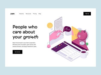 Landing page illustration: .care