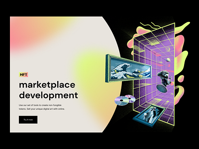 Landing page illustration: NFT Marketplace