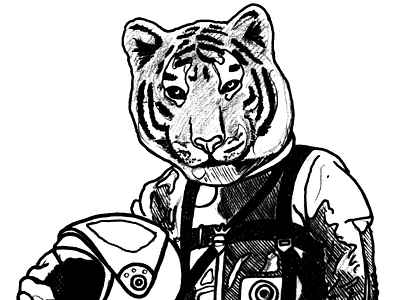 Tigernaut illustration screenprint tigernaut