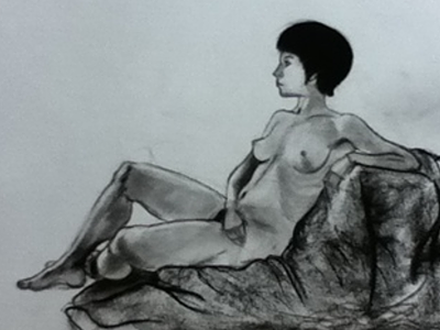 Figure drawing charcoal illustration life drawing