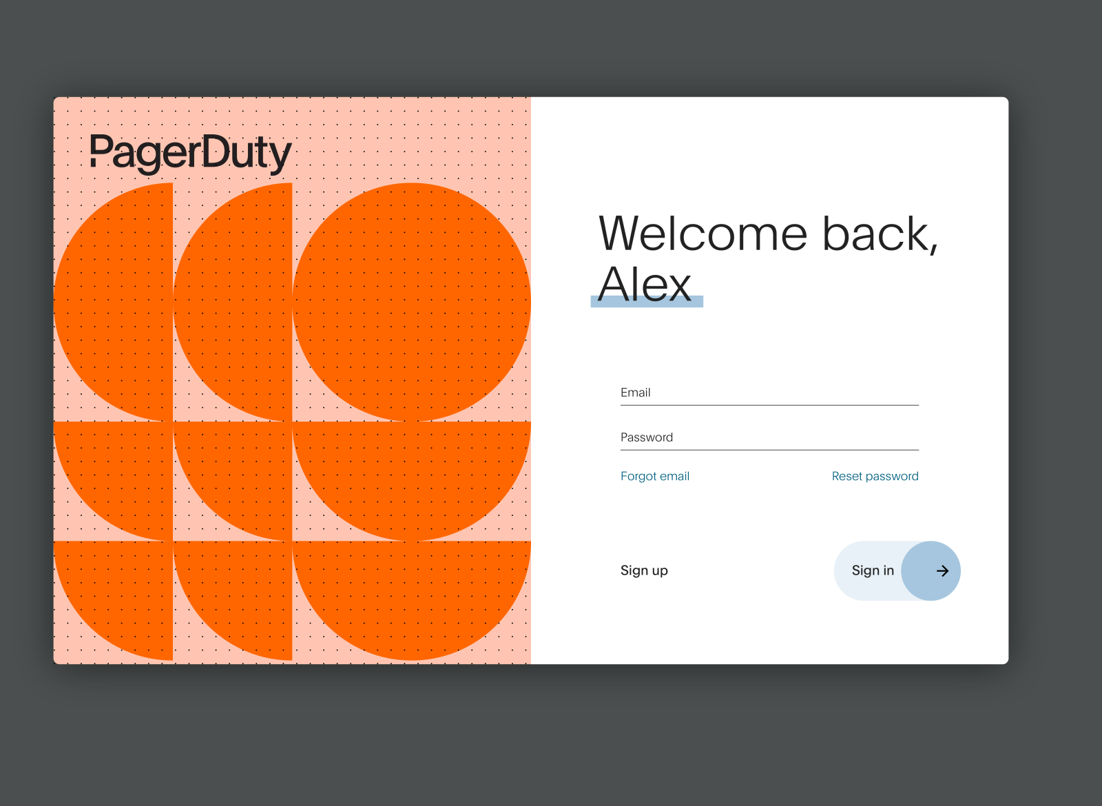 PagerDuty Sign in / Sign up by Ash on Dribbble