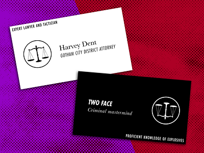 Harvey Dent & Two Face business cards