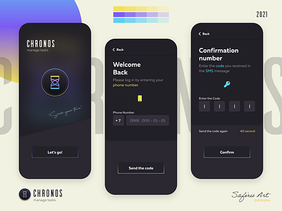 Chronos Manage Tasks app app design flat login login screen minimal mobile app mobile app design mobile design mobile ui ux design