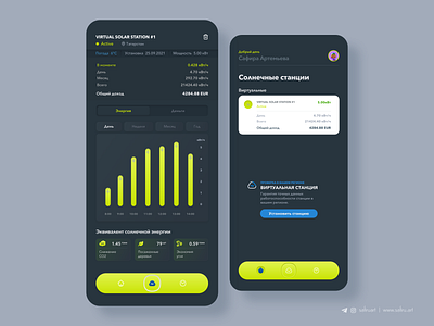 Management of solar stations app app design chart dashboard energy mobile design solar solar panel ui ui design ui ux ux ux design