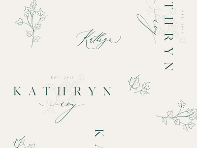 Ivy and calligraphy for Kathryn Ivy Photography botanical branding branding design calligraphy classic elegant green ivy logo photography plants