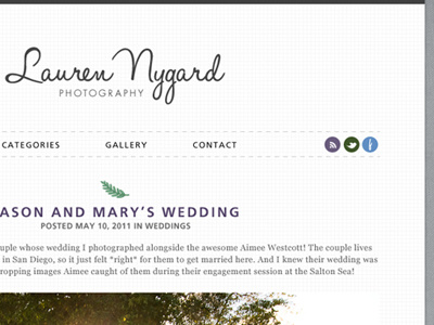 Lauren Nygard Photography illustration photo photography rustic script social web website wedding