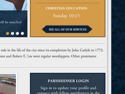 Christ Church blue church classic navy orange pattern sophisticated web website