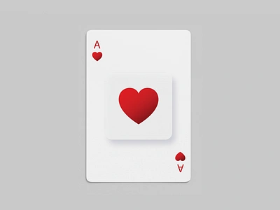 Neumorphism Ace of Hearts - WIP ace of hearts aces buttons cards community exploration heart hearts likes neumorphic neumorphism playing cards side project ui ui design wip