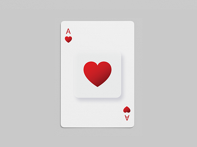 Neumorphism Ace of Hearts - WIP ace of hearts aces buttons cards community exploration heart hearts likes neumorphic neumorphism playing cards side project ui ui design wip