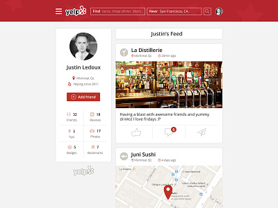 Yelp redesign just for fun