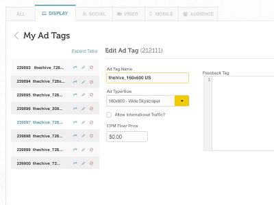Sovrn Tools Edit Ad Tags (with hackey-codepen interaction!) ui ux