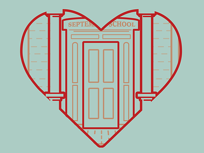Heart is where the School Is design illustration non-profit t-shirt apparel