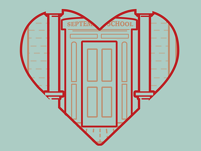 Heart is where the School Is design illustration non profit t shirt apparel