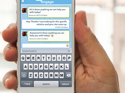 Another shot of the mobile chat client