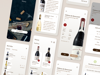 Winery Mobile App Design app design interface ios mobile ui ux