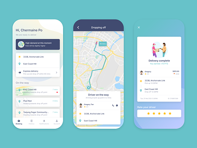 Movee Delivery and Driver App app design ios ui