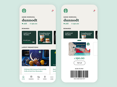 Starbucks App Design app interface ios mobile ui ux