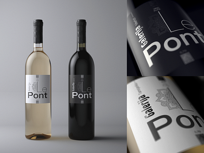 LePont wine branding dark design etiquette flat font font design label logo logotype packaging typography vector vine wine wine bottle wine label