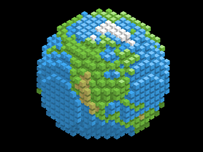 Isometric Cube Globe cube globe isometric pixel