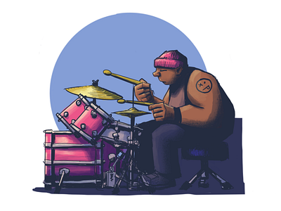 Drummer Illustration band critique drawing drum kit drum set drums drumset illustration music procreate