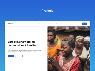 💧 Grifaid charity design homepage landing page ui user experience ux website website design website designer