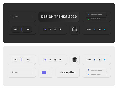 Neumorphism branding design navigation neumorphic neumorphism night typography ui