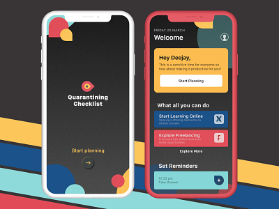 Quarantining Checklist App Concept